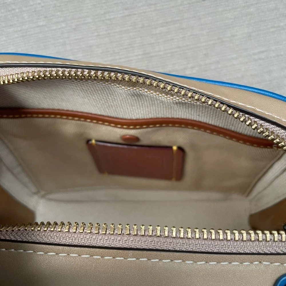 Coach Riley Lunchbox Bag In Colorblock dark denim multi - Picture 11 of 15
